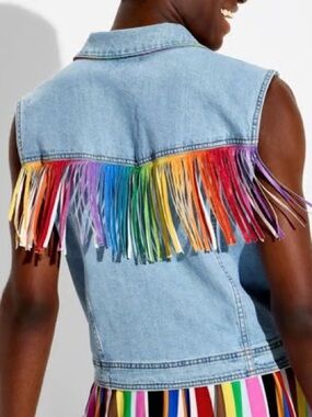 Bundle to Save! Target Pride Rainbow Fringe Denim Vest - Blue Jean
